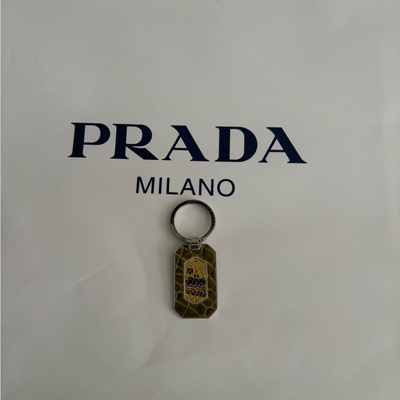 Prada Exotic Skins with Stainless Steel Keychain